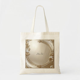 Bolsa Tote Golden Ornate Frame with Pearls Tote Bag