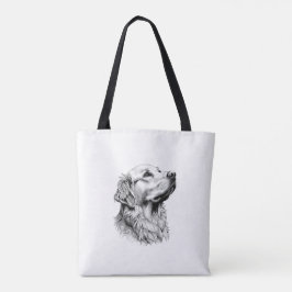 Bolsa Tote Golden Retriever Fine Line Art Phone Case | Artist