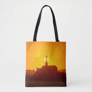 Bolsa Tote Golden Sunset Silhouette of Farol da Barra Salvado