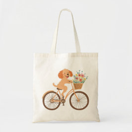 Bolsa Tote Goldendoodle Cachorro Cachorro Bicando Flores De M