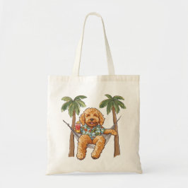 Bolsa Tote Goldendoodle Dog In Hawaiian Top