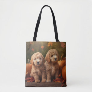Bolsa Tote Goldendoodle Puppy Autumn Delight Pumpkin