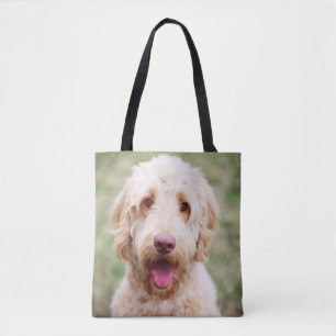 Bolsa Tote Goldendoodle sorrindo