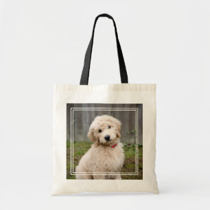 Bolsa Tote Goldendoododododle Puppy Senta Em Grama