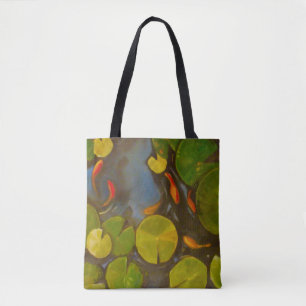 Bolsa Tote Goldfish Koi Pond Water Lily