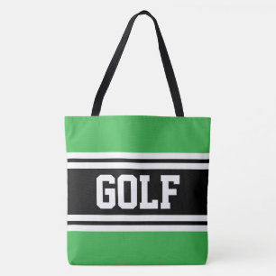 Bolsa Tote GOLF Atlético Verde Preto Branco Listras de Corrid
