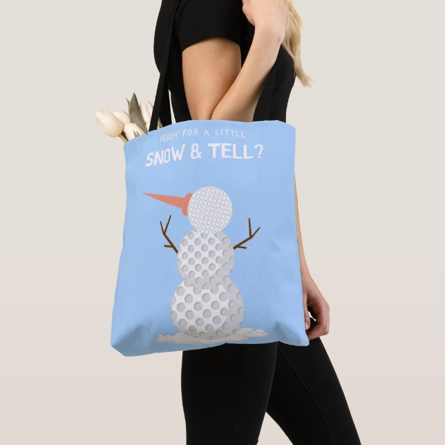Bolsa Tote Golf ball Snowman (Close Up)