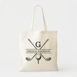Bolsa Tote Golf Design with Wreath Monogram Template