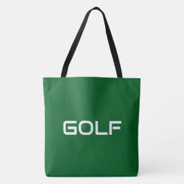 Bolsa Tote GOLF Divertido Moderno Esbelto Texto Branco Sobre 