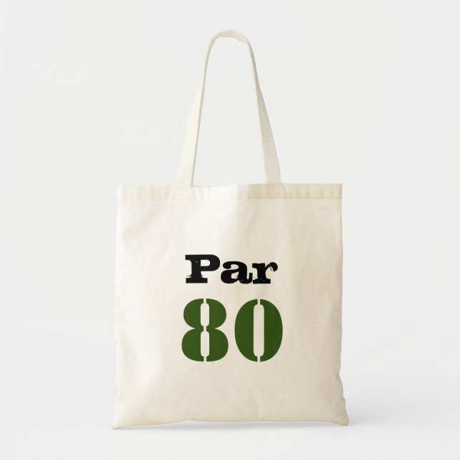 Bolsa Tote Golf Par 80 aniversário com número (Frente)