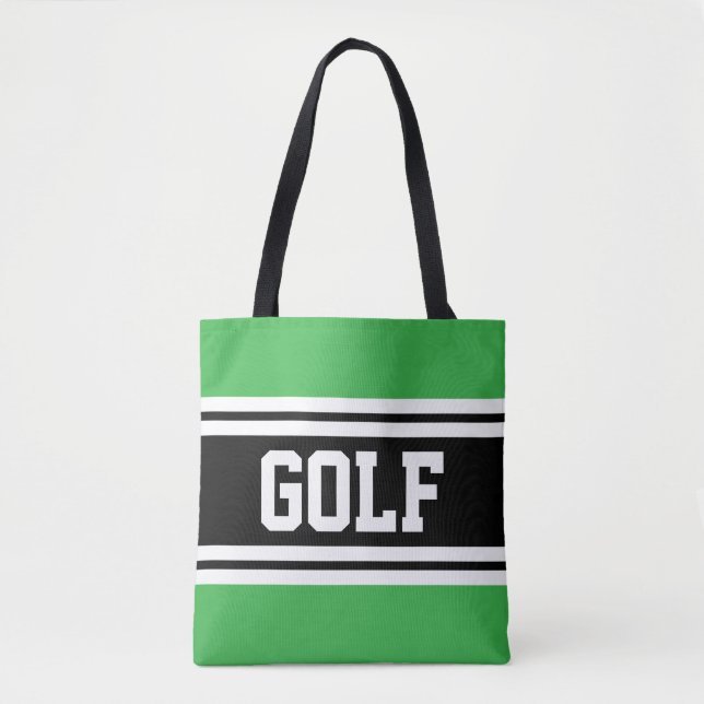 Bolsa Tote GOLF Torres de Corridas Negras Atlíticas Verdes a  (Frente)