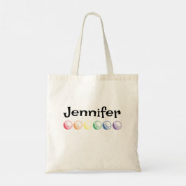 Bolsa Tote Golfe Arco-Íris com Nome