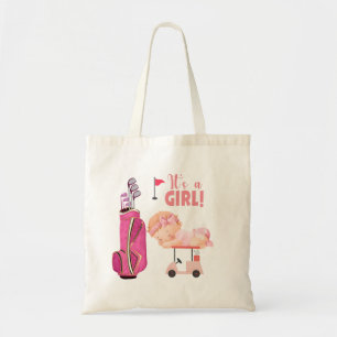 Bolsa Tote Golfe é moça para a menina golfista, tema rosa