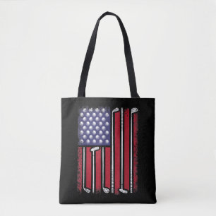 Bolsa Tote Golfe Engraçado Bandeira Americana Golf Player Vin