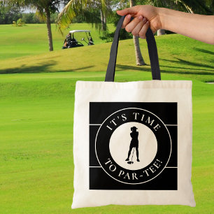 Bolsa Tote Golfer Par Tee Time Golf Cute Para Seu Negro Engra