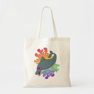 Bolsa Tote Golfinho a Nadar com óculos de natação