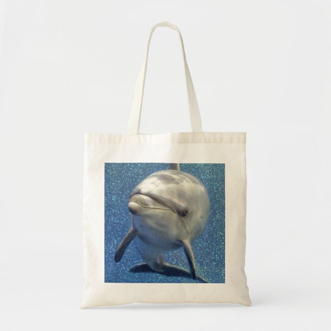 Bolsa Tote Golfinho azul da faísca com monograma dos (Frente)