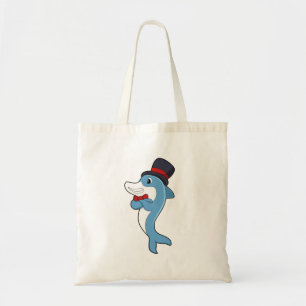 Bolsa Tote Golfinho como cavalheiro com chapéu