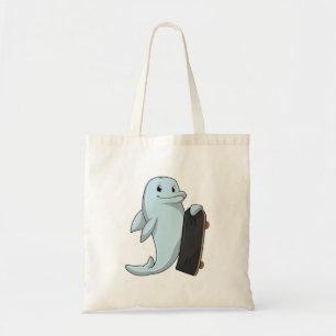 Bolsa Tote Golfinho como Patinador com skate