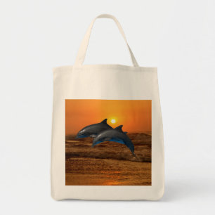 Bolsa Tote Golfinho de Bottlenose no por do sol