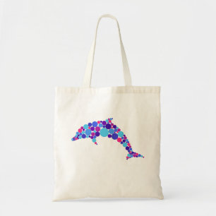 Bolsa Tote Golfinho de Pontos Colorido Animal Marinho Abstrat