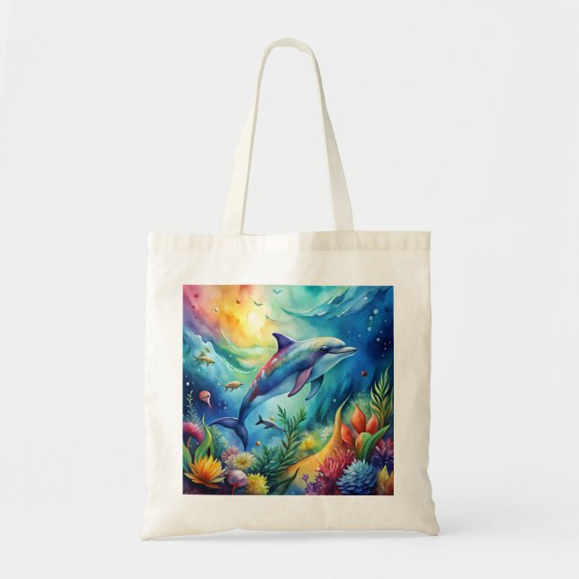 Bolsa Tote Golfinho Pintado (Frente)