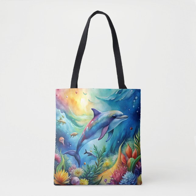Bolsa Tote Golfinho Pintado (Frente)