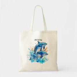 Bolsa Tote Golfinhos Divertidos Personalizados