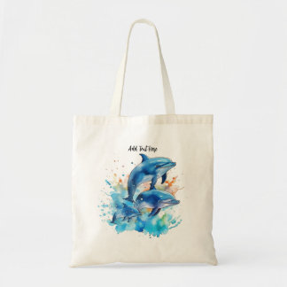 Bolsa Tote Golfinhos Divertidos Personalizados