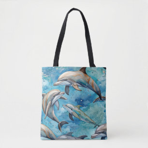 Bolsa Tote Golfinhos nadando no mar