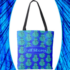 Bolsa Tote Golfo Shores Alabama Bonito Blue Scallop Shell