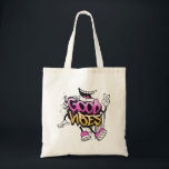 Bolsa Tote Good Vibes Graffiti<br><div class="desc">A vibrant “Good Vibes” graffiti-style design featuring bold pink and yellow lettering with playful street-art elements like drips,  sparkles,  and cartoon-style hands and shoes. Perfect for spreading positivity with a fun urban aesthetic</div>