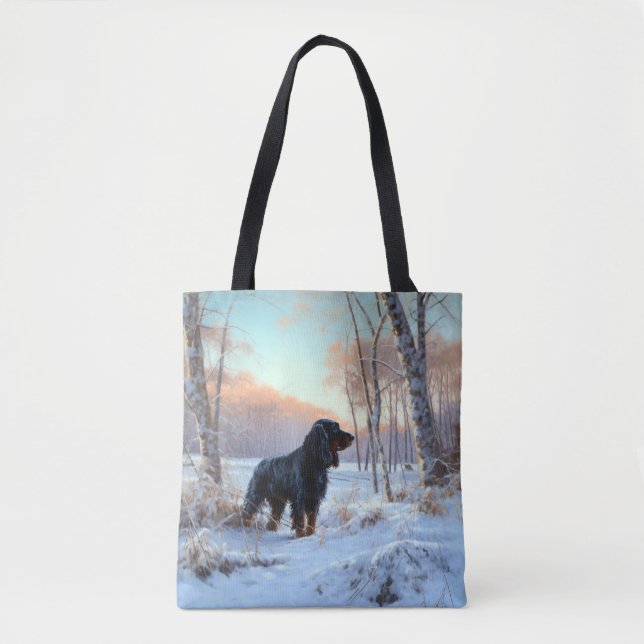 Bolsa Tote Gordon Setter Deixe Nevar Natal (Frente)