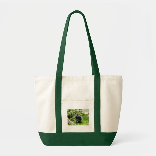 Bolsa Tote Gorila masculino do silverback da planície (Frente)