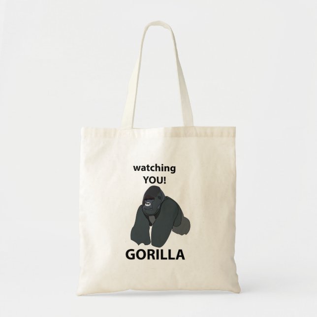 Bolsa Tote Gorila Observando Você Gorila Engraçado (Frente)