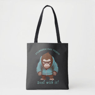 Bolsa Tote Gorilla Stubborn Lida Com Ele Engraçado Adorável