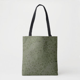 Bolsa Tote Gotas de água verde-oliva