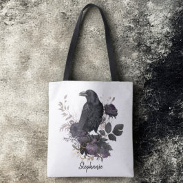 Bolsa Tote Gothic Raven & Midnight Blooms