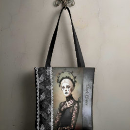 Bolsa Tote Gothic Rose Queen – Dark Romantic Art with Skeleto