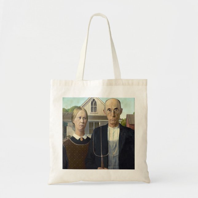 Bolsa Tote Gótico americano pela madeira de Grant DeVolson (Frente)