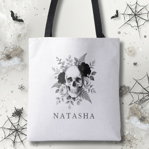Bolsa Tote Gótico Personalizado Caveira Halloween