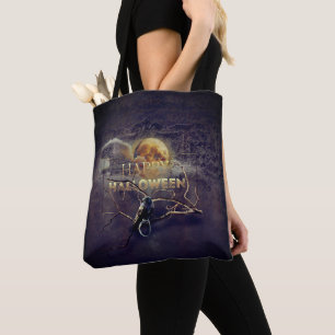 Bolsa Tote Gótico Spooky Raven No Dia das Bruxas Adultas Da L