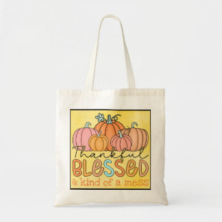 Bolsa Tote "Graças, abençoado e meio bagunçado"