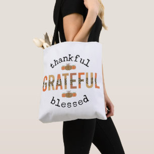 Bolsa Tote Graças Grata, Bênção, Bela Queda, Ação de Graças