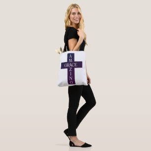 Bolsa Tote GRACE INCRÍVEL roxo com imagens cruzadas  
