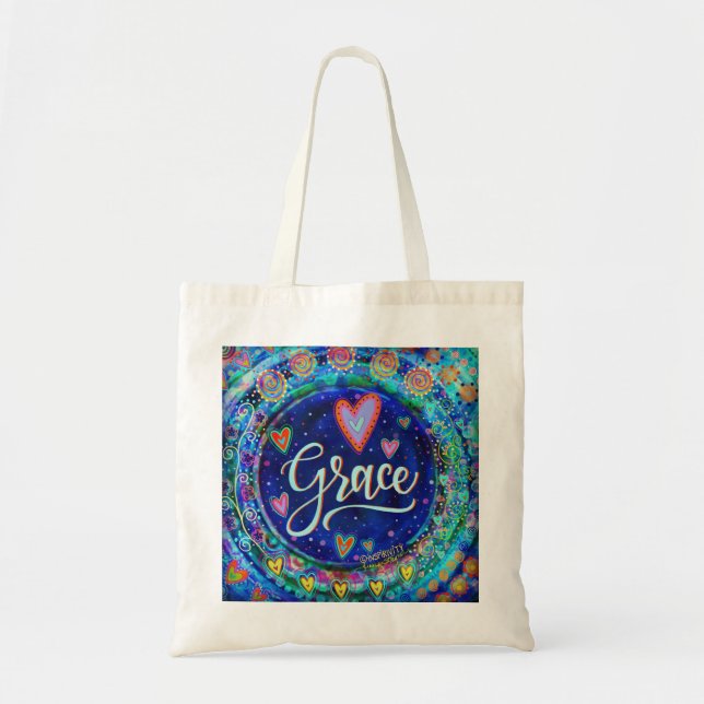Bolsa Tote Grace Whimsical Blue Inspirivity (Frente)