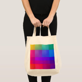 Bolsa Tote Grade de Cores Vibrantes 