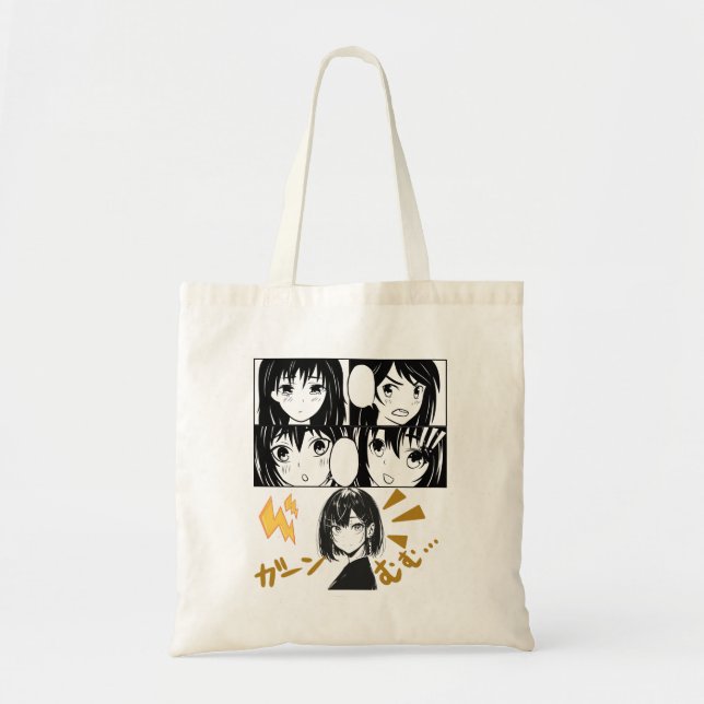 Bolsa Tote Grades anime emocionais. Sem BG (Frente)