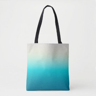 Bolsa Tote Gradiente Abstrato Azul Água Fundo Ombre Suave