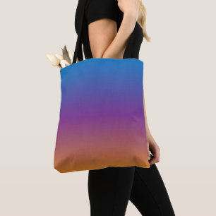 Bolsa Tote Gradiente Azul, Roxo e Laranja